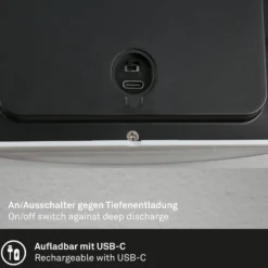 Ladattava LED-ulkoseinävalaisin 3795015, musta, anturi, IP44