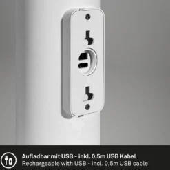 Ladattava LED-ulkoseinävalaisin 3786016, valkoinen, kosketushimmennin, ylös/alas