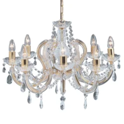 8-lamp. messinkinen MARIE THERESE -kattokruunu