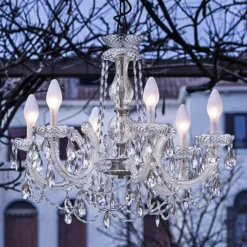 6-lamppuinen LED-ulkokattokruunu Drylight S6