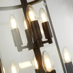 Lantern Grande riippuvalaisin, musta/selkeä, lasi, E14