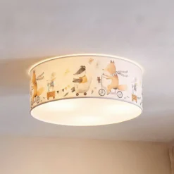 Lasten kattovalaisin Kids Print, värikäs/beige, Ø50 cm, tekstiili