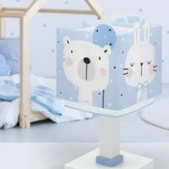 Lasten pöytälamppu Baby Jungle, sininen, G4, leveys 14 cm