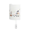 Lasten seinälamppu Kids Print, valkoinen/värikäs, 24 cm, pistokkeella,