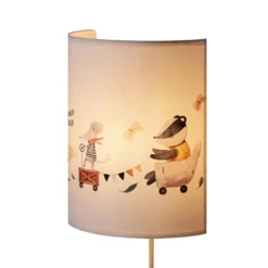 Lasten seinälamppu Kids Print, valkoinen/värikäs, 24 cm, pistokkeella,