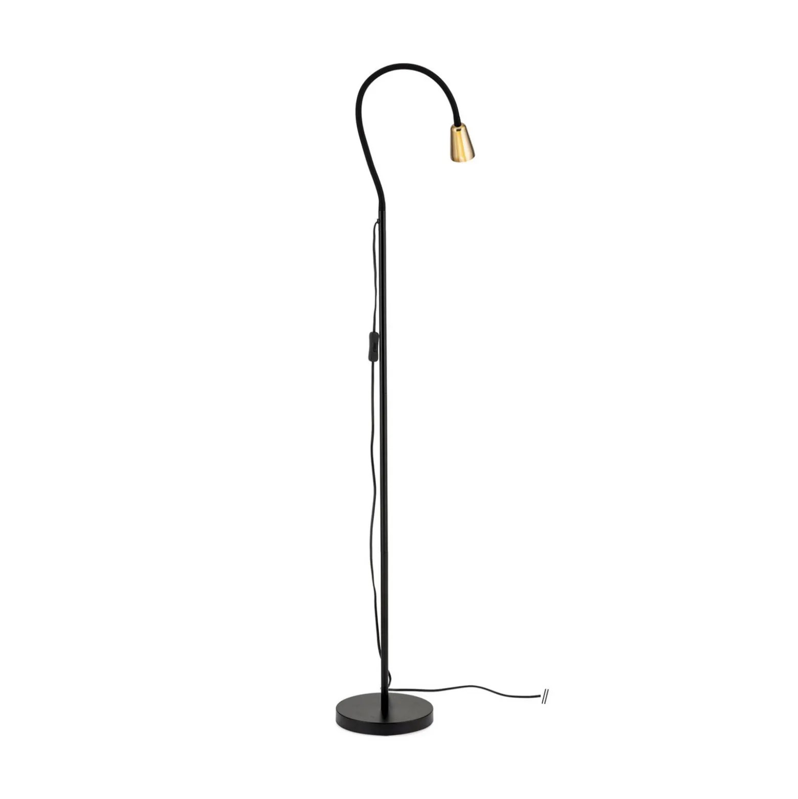 Lattiavalaisin Dotty, messinkivärinen, korkeus 145 cm, joustava varsi, GU10