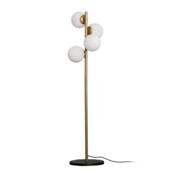 Lattiavalaisin Faze, kultainen, lasi, 130 cm, 4-lamppuinen, E27