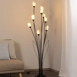 Lattiavalaisin Gloriosa, musta, lasi, 9-lamppuinen