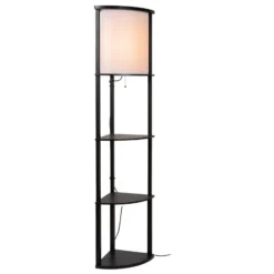 Lattiavalaisin Menno, musta, puuvilla, 162,3 cm, E27