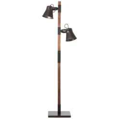 Lattiavalaisin Plow, 2 spottia, musta/puu tumma