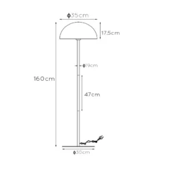 Lattiavalaisin Siemon terästä, Ø35 cm sininen