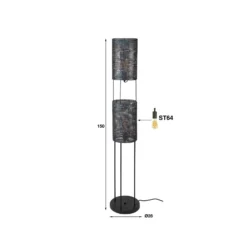 Lattiavalo Luzien, korkeus 150 cm, 2-lamppuinen