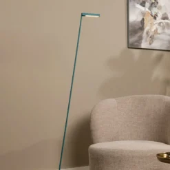 Lavale LED-lattiavalaisin, turkoosi, himmennettävissä, korkeus 138 cm