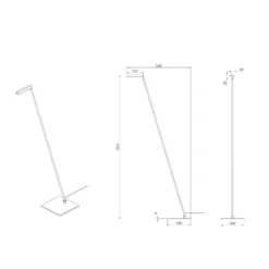 Lavale LED-lattiavalaisin, turkoosi, himmennettävissä, korkeus 138 cm