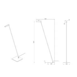 Lavale LED-lattiavalaisin, valkoinen, himmennettävä, korkeus 138 cm
