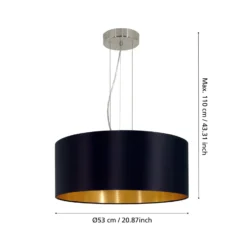 Lecio - mattakultainen tekstiiliriippuvalaisin