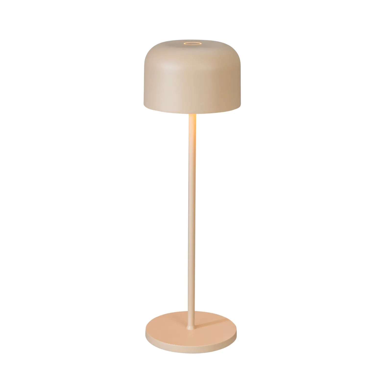 LED-akkukäyttöinen LED-pöytälamppu Lille, korkeus 36 cm, hiekanvärinen, IP54,