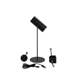 LED-akkukäyttöinen LED-pöytävalaisin Multi, musta, korkeus 30 cm, IP54
