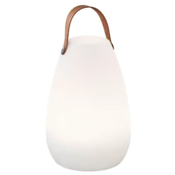 LED-akkukäyttöinen LED-pöytävalaisin Ruby, Ø 18 cm, valkoinen, IP44,