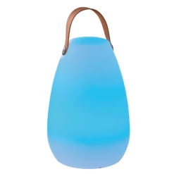 LED-akkukäyttöinen LED-pöytävalaisin Ruby, Ø 18 cm, valkoinen, IP44,