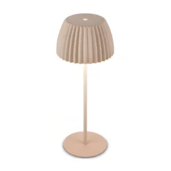 LED-akkukäyttöinen pöytälamppu Brilo unplugged Riffle, 36 cm, beige