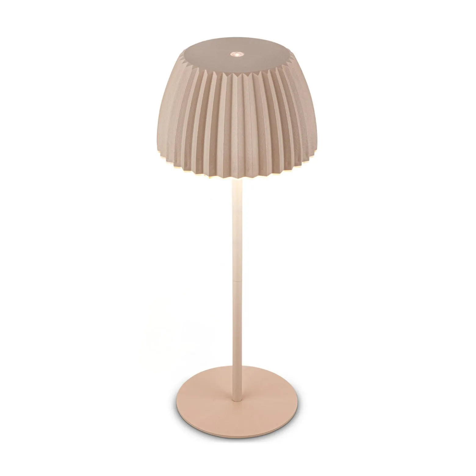 LED-akkukäyttöinen pöytälamppu Brilo unplugged Riffle, 36 cm, beige