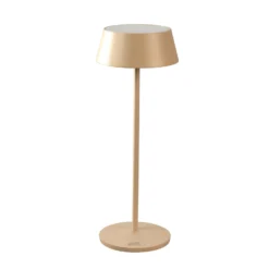 LED-akkukäyttöinen pöytälamppu Menton, hiekanvärinen, korkeus 27 cm, IP54, USB