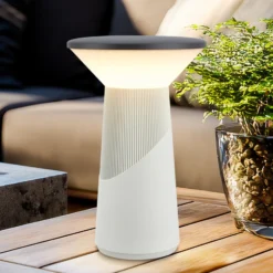 LED-akkukäyttöinen pöytälamppu Pilia, antrasiitti/vaaleanharmaa, korkeus 24 cm,