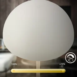 LED-akkukäyttöinen pöytävalaisin Kugle, valkoinen, metalli, IP44, himmennettävä
