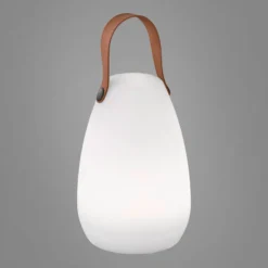 LED-akkukäyttöinen pöytävalaisin Ruby, Ø 14 cm, valkoinen, IP44,