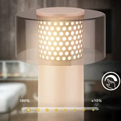 LED-akkulamppu Brilo unplugged Gila, antrasiitti/beige 21 cm