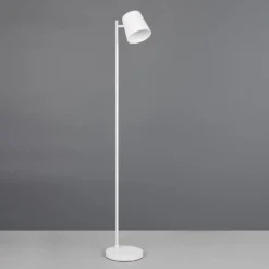 LED-akku-lattiavalaisin Blake, valkoinen matta, metalli, himmennettävä