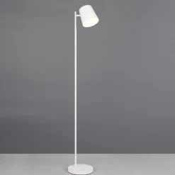 LED-akku-lattiavalaisin Blake, valkoinen matta, metalli, himmennettävä