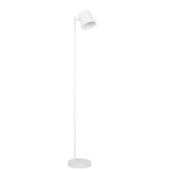 LED-akku-lattiavalaisin Blake, valkoinen matta, metalli, himmennettävä