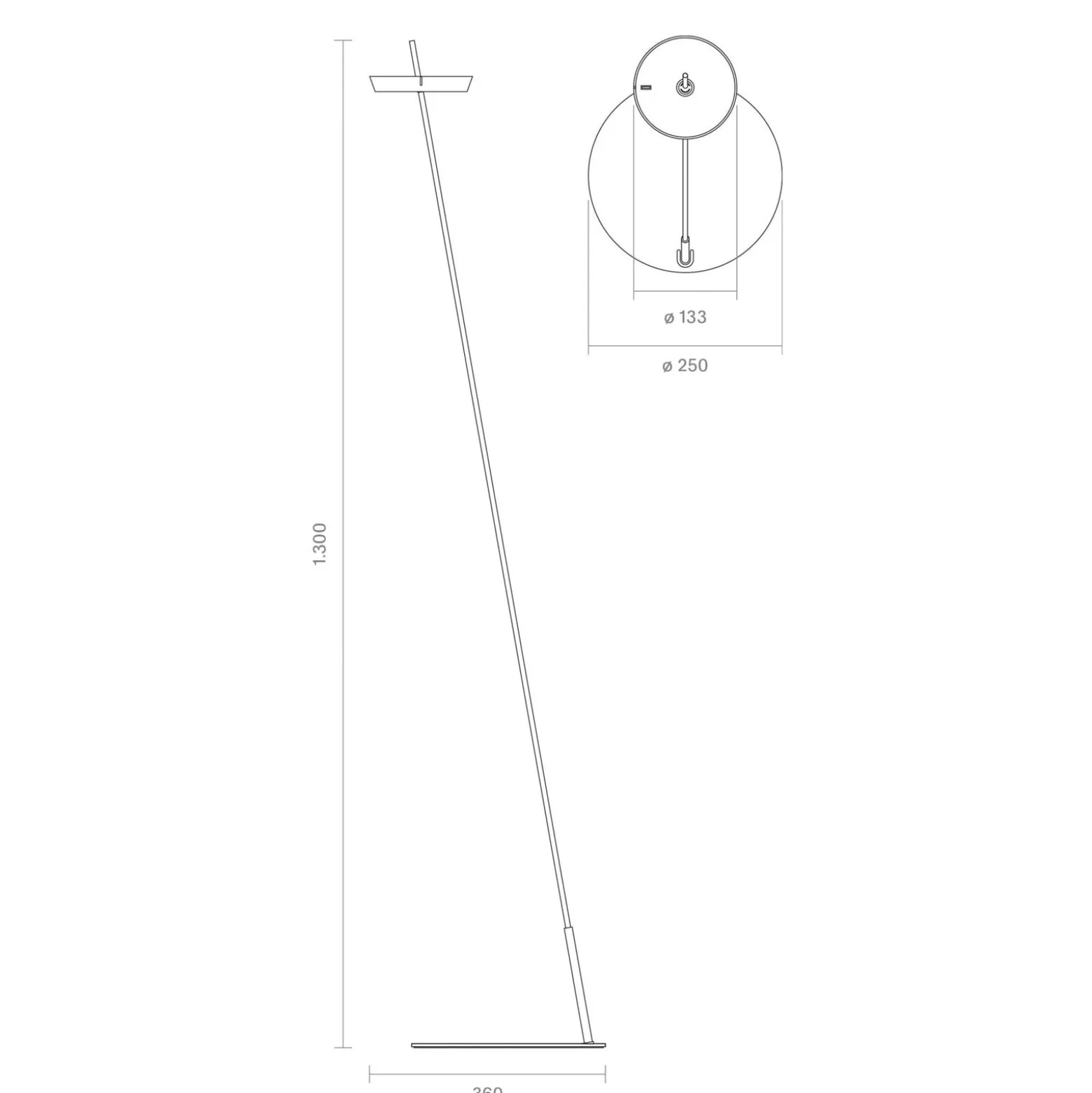 LED-akku-maavalaisin Mahina, musta, korkeus 130 cm, metalli, CCT