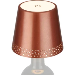 LED-akkupullovalaisin IP44, himmennin, kupari