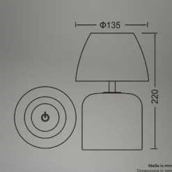 LED-akku-pöytälamppu Brilo unplugged Cera, antrasiitti, 22 cm