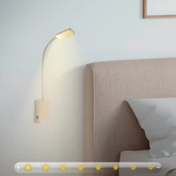 LED-akku-pöytälamppu Cielo, beige, korkeus 56 cm, muovi