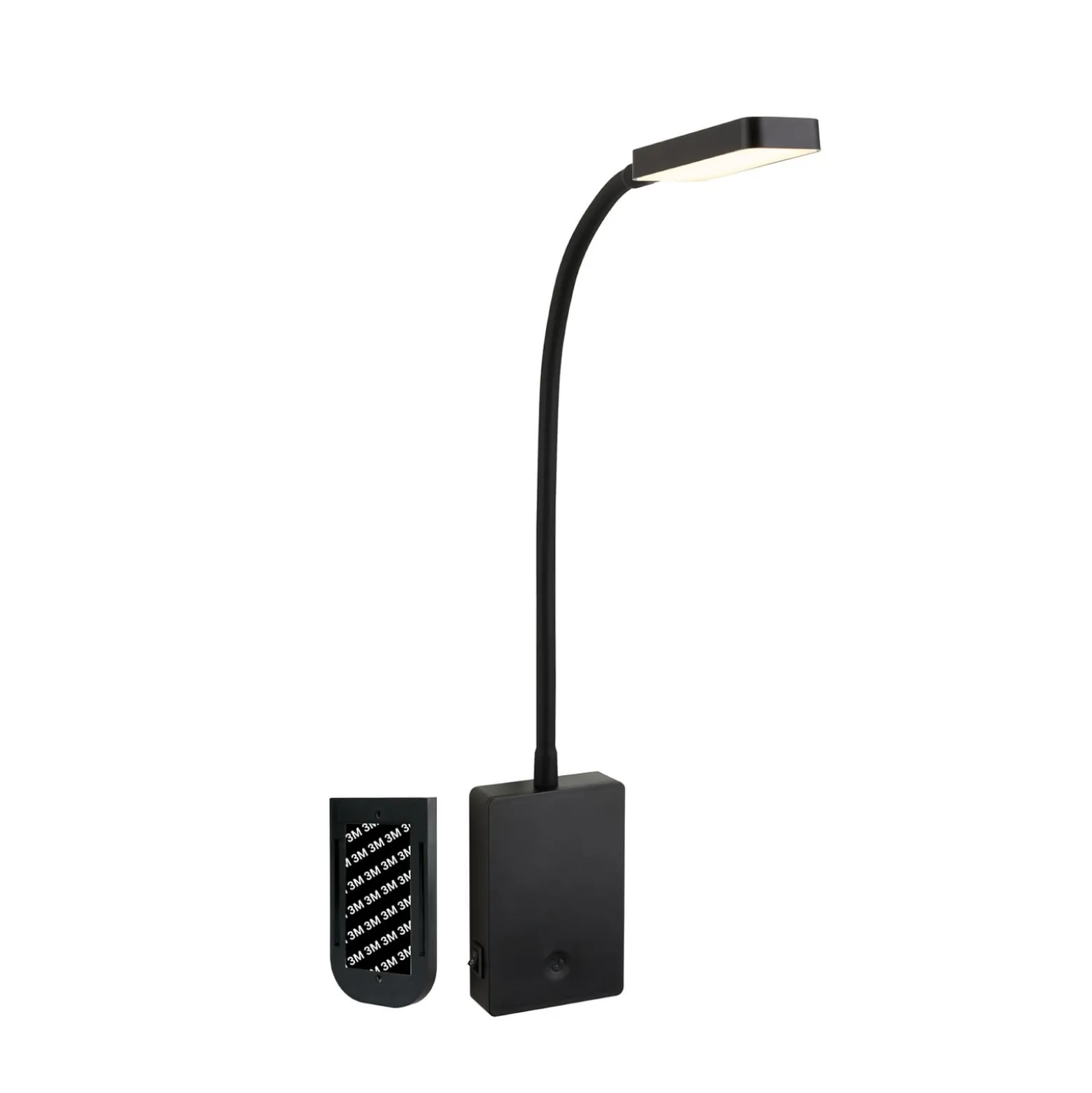 LED-akku-pöytälamppu Cielo, musta, korkeus 56 cm, muovi