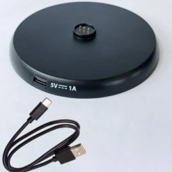 LED-akkupöytälamppu Cosenza 2.0 korkeus 34cm musta