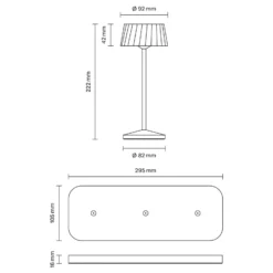LED-akku-pöytälamppu Facetta, 3 kpl, valkoinen, 22 cm, IP44