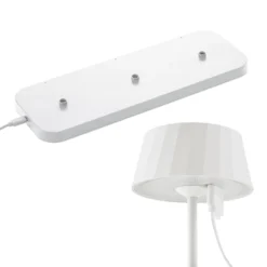 LED-akku-pöytälamppu Facetta, 3 kpl, valkoinen, 22 cm, IP44