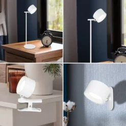 LED-akku-pöytälamppu Jorje CCT 4 in 1 valkoinen