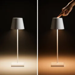 LED-akkupöytälamppu Nuindie, USB-C, kupari, IP54, himmennettävä