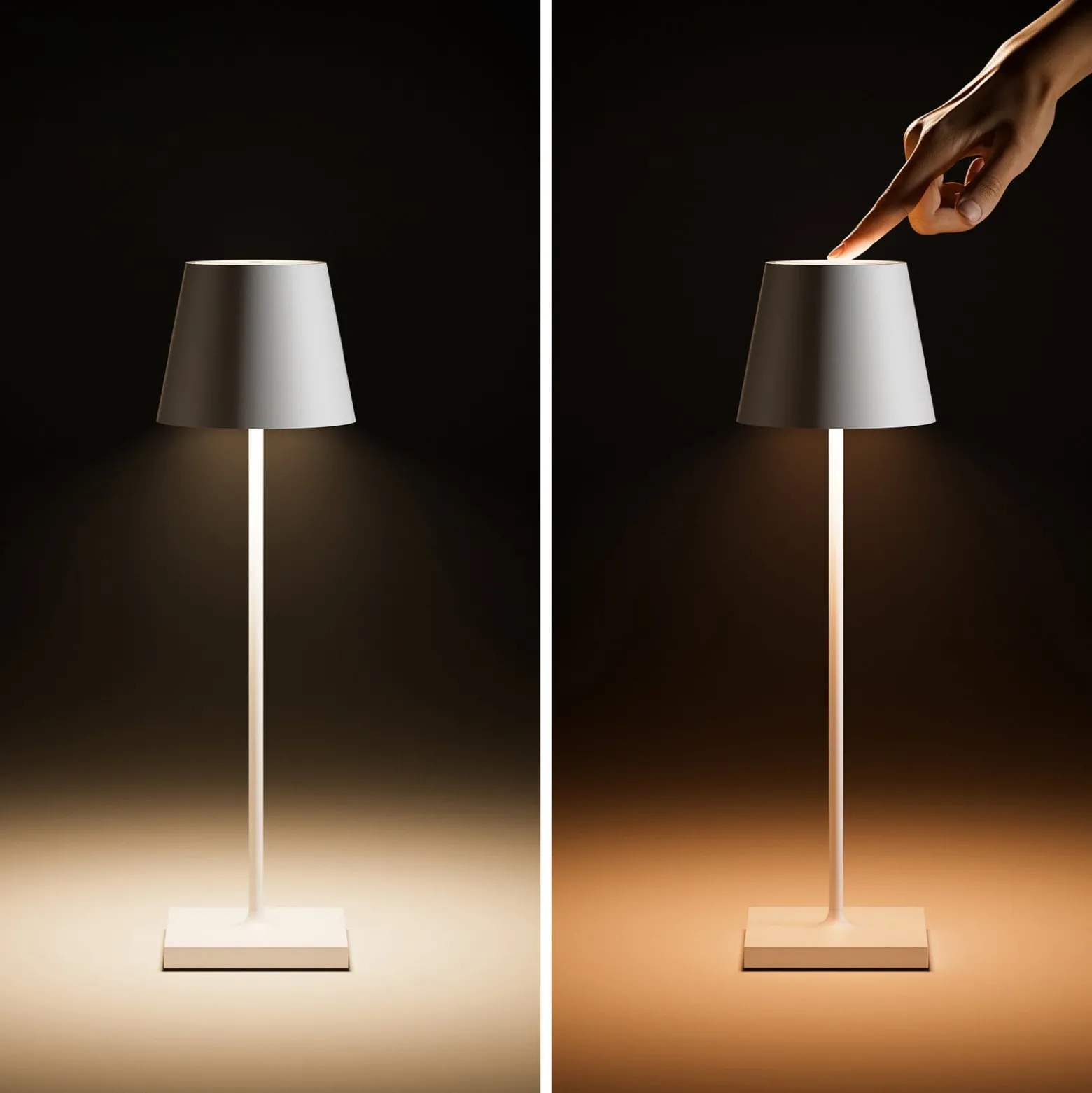 LED-akkupöytälamppu Nuindie, USB-C, kupari, IP54, himmennettävä