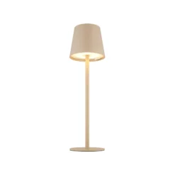 LED-akku-pöytälamppu Vannie, hiekanvärinen, korkeus 36 cm, IP44