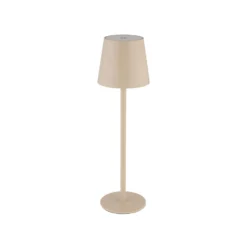 LED-akku-pöytälamppu Vannie, hiekanvärinen, korkeus 36 cm, IP44
