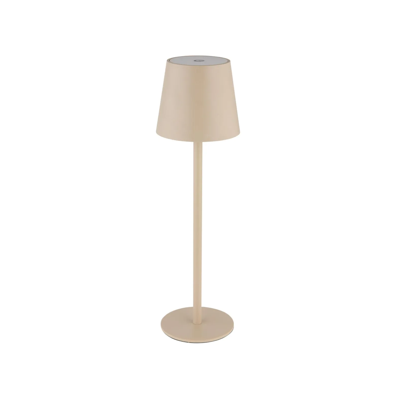 LED-akku-pöytälamppu Vannie, hiekanvärinen, korkeus 36 cm, IP44
