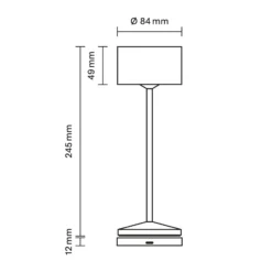 LED-akku-pöytälamppu Veluna, beige, korkeus 25 cm, IP44, himmennettävä CCT