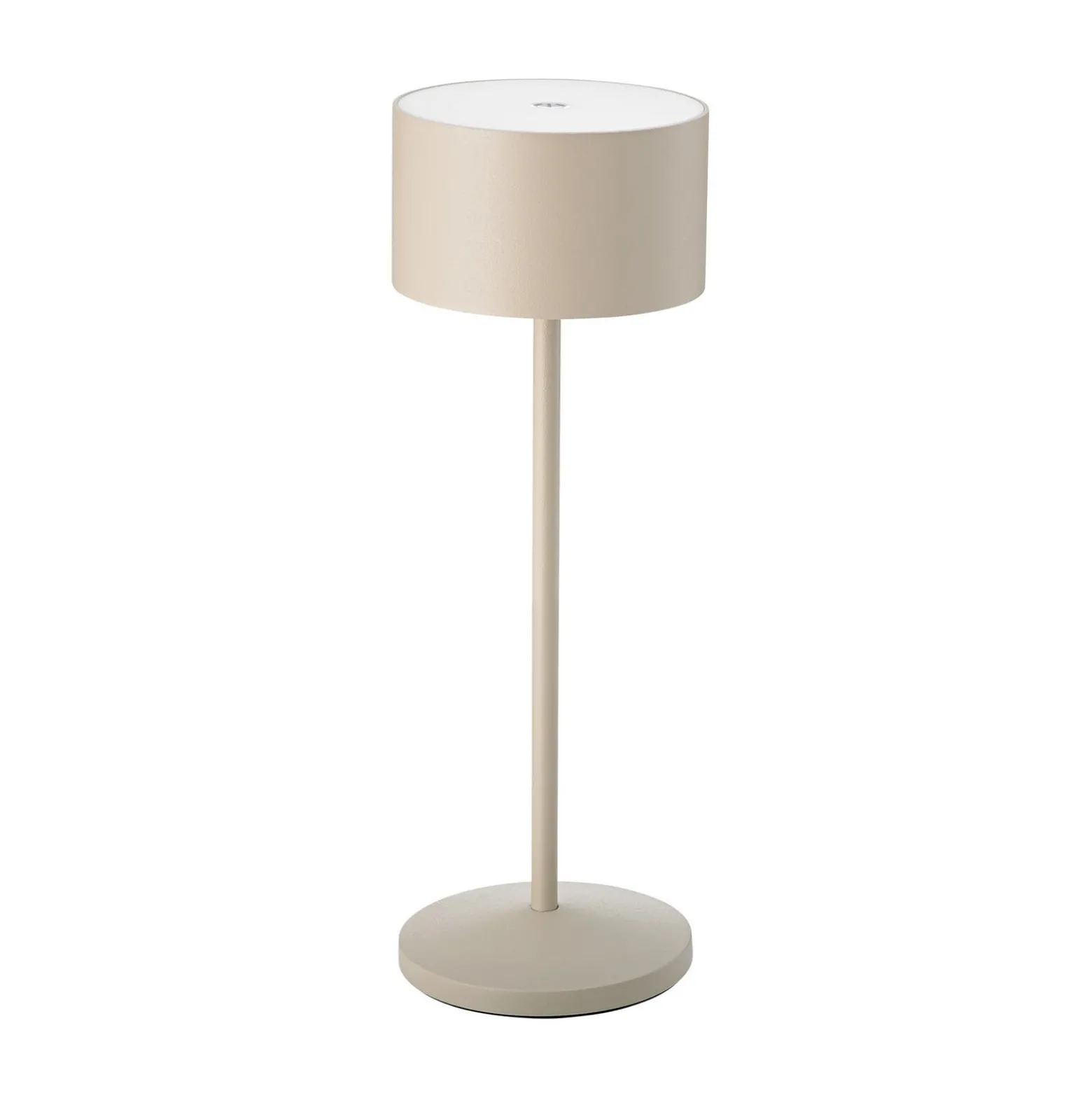 LED-akku-pöytälamppu Veluna, beige, korkeus 25 cm, IP44, himmennettävä CCT